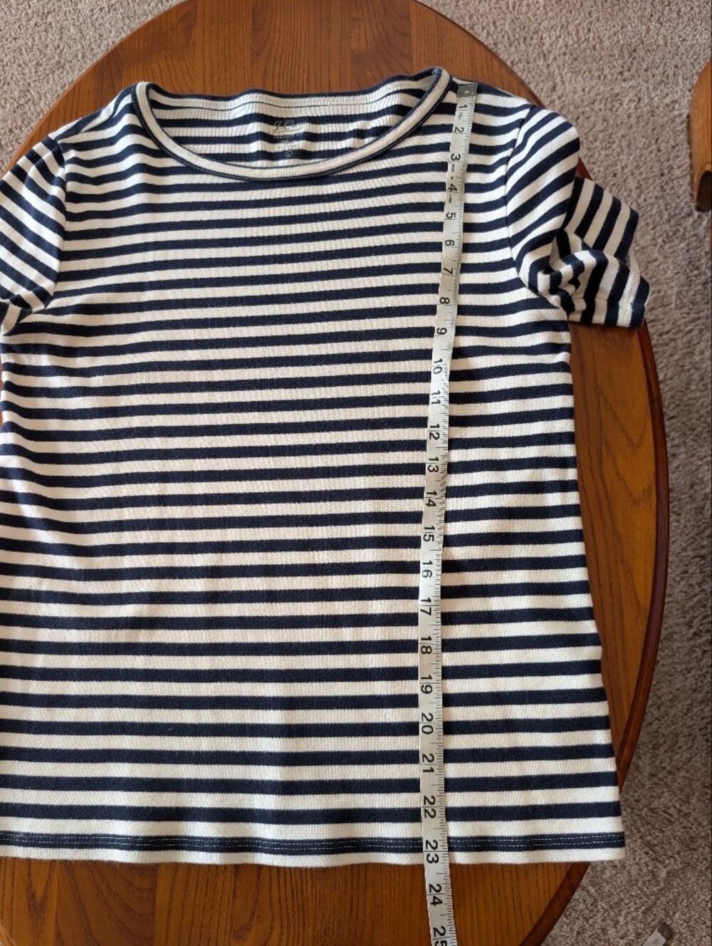 J Crew Cotton Blue Stripe Short Sleeve Two Top Bundle, Size L - Picture 10 of 16